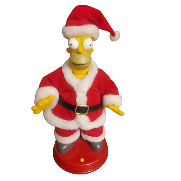 Gemmy 2002 The Simpsons Large Talking and Dancing Santa Homer Simpson Figure - Picture 1 of 7